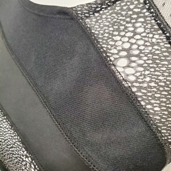 Kenneth Cole Sheer Mesh Black Patchwork Top - Picture 4 of 10